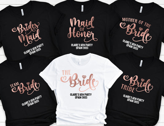 Bachelorette Party Shirts, Bride Gift Team Bride Shirt, Hen Party Wedding Party tshirt, Personalised Hen Party T Shirts, Bridal Party Shirt