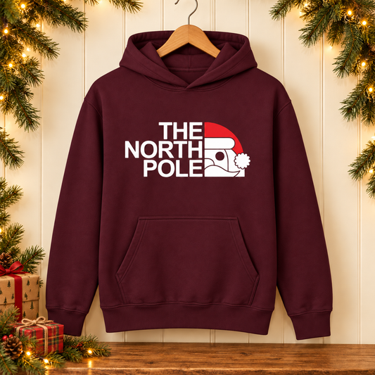 The North Pole Christmas Hoodie – Festive Santa Design