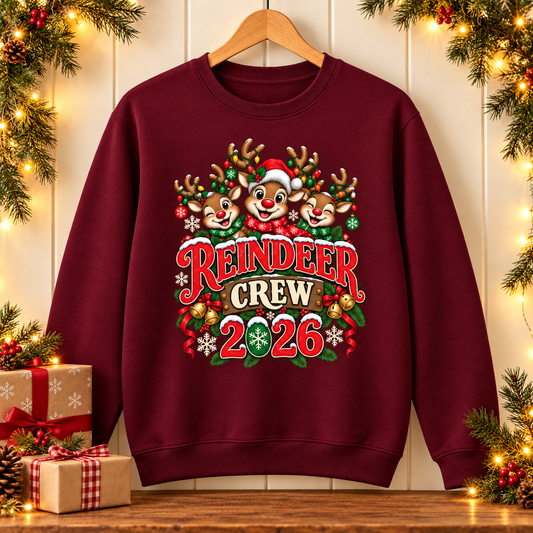 Reindeer Crew 2026 Christmas Sweatshirt – Festive Family Design