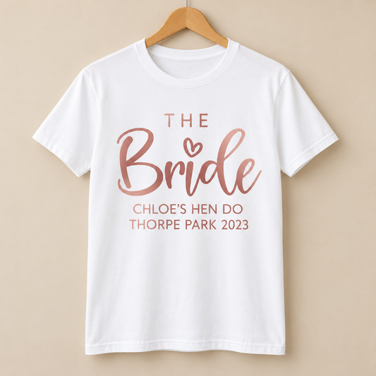 Personalised Hen Party T-Shirt – Bride, Team Bride & Bridal Party