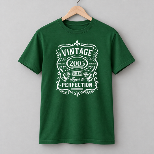 Vintage 2005 T-Shirt – Aged to Perfection Birthday Gift