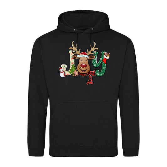 Festive Joy Reindeer Shirt Hoodie