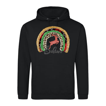 Festive Reindeer Rainbow  Hoodie