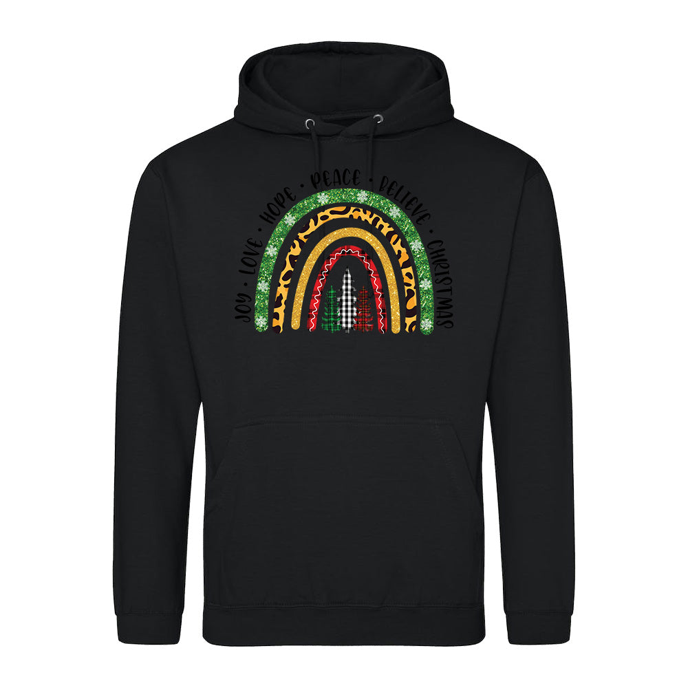Festive Leopard Rainbow  Hoodie