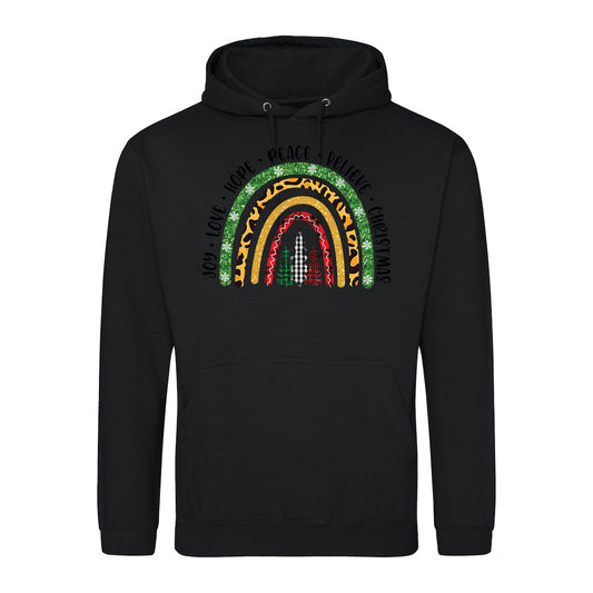 Festive Leopard Rainbow  Hoodie