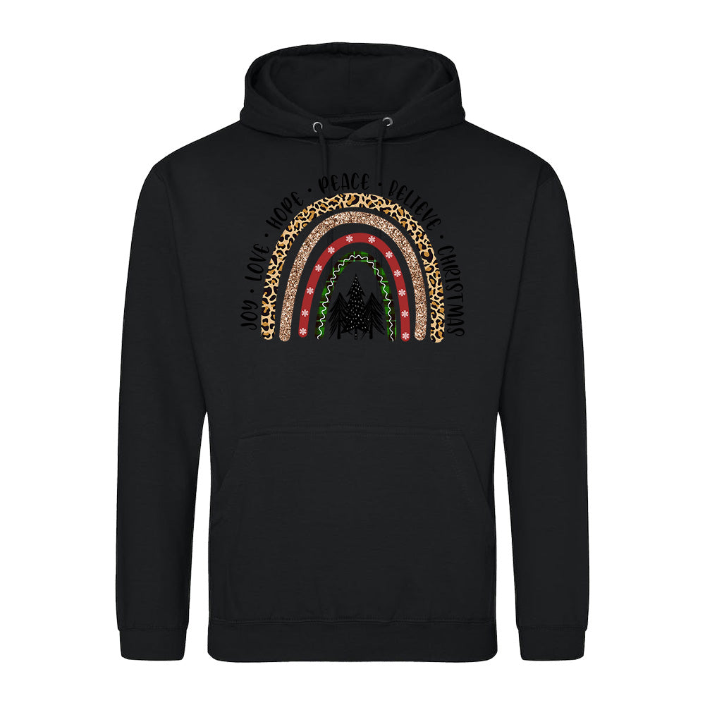 Festive Leopard Rainbow  Hoodie