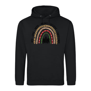 Festive Leopard Rainbow  Hoodie