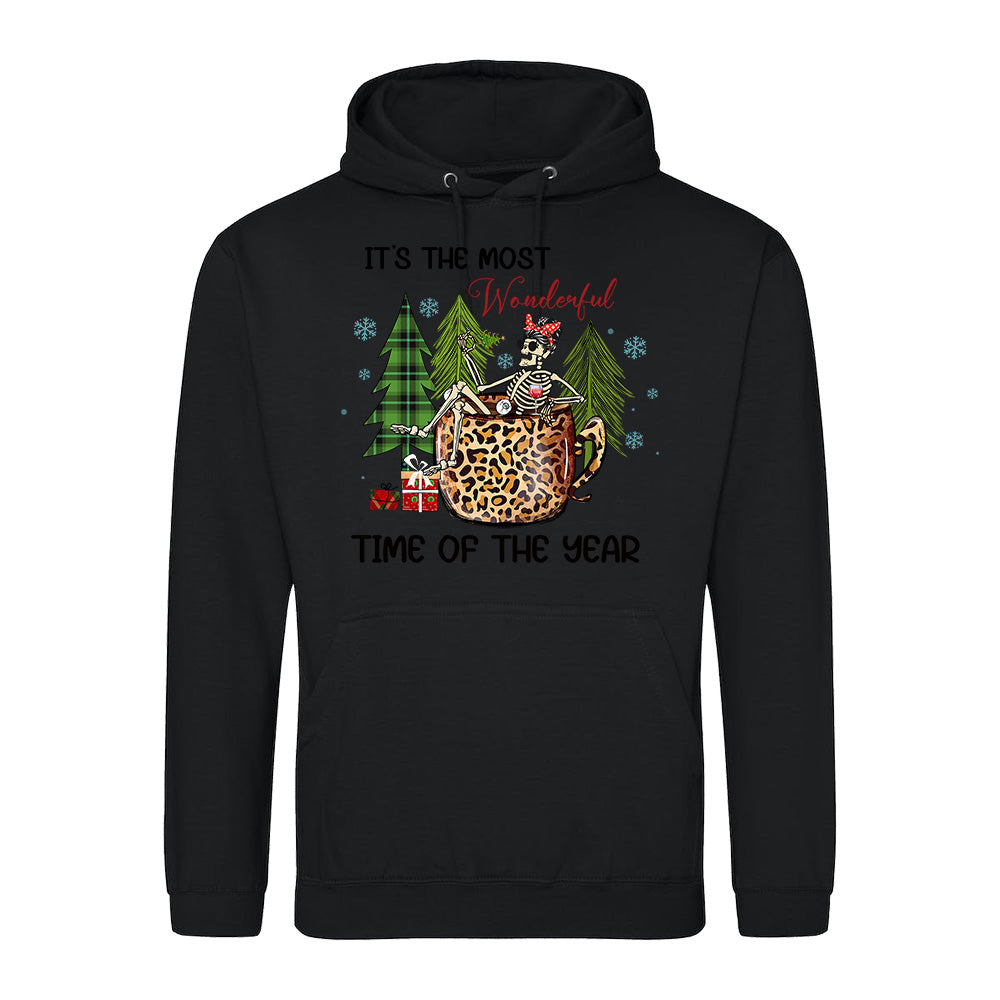 Festive Skeleton Holiday  Hoodie