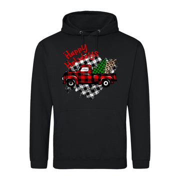 Plaid Holiday Truck  Hoodie