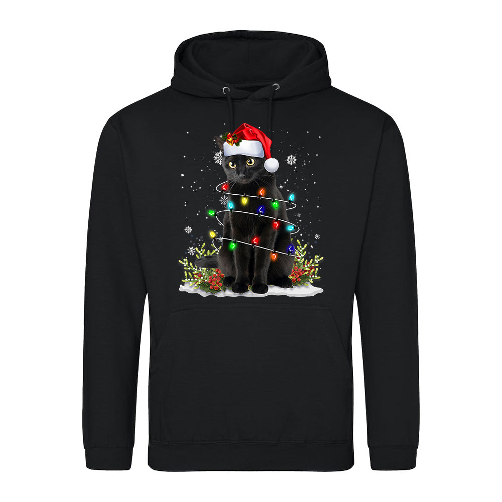 Festive Cat Lights Christmas  Hoodie