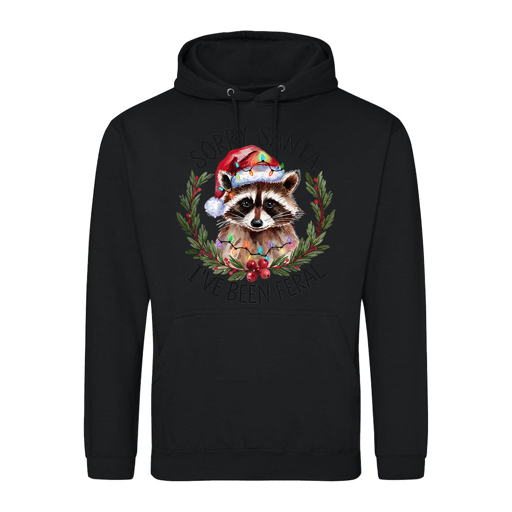 Feral Xmas Raccoon  Hoodie