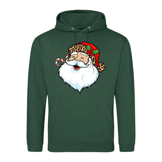 Leopard Santa Cheer  Hoodie