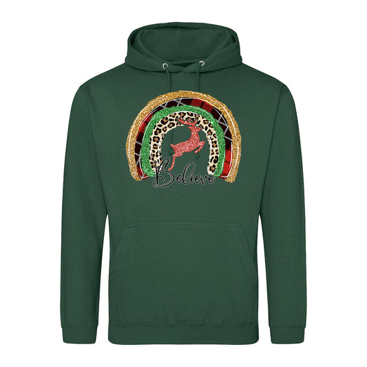 Festive Reindeer Rainbow  Hoodie