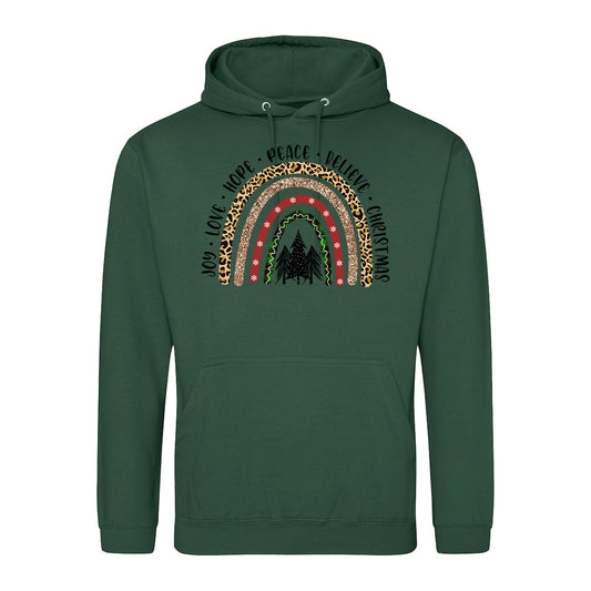 Festive Leopard Rainbow  Hoodie