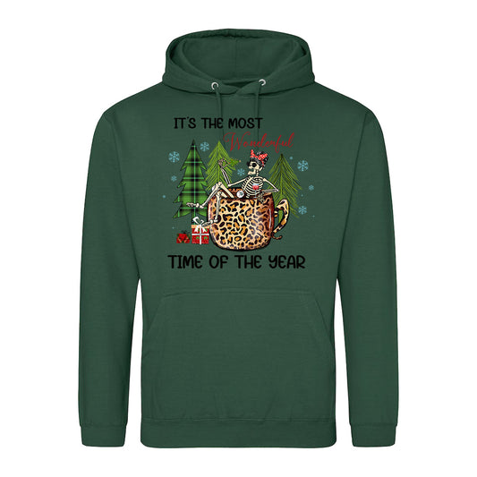 Festive Skeleton Holiday  Hoodie