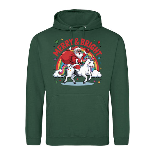 Santa Unicorn Xmas  Hoodie