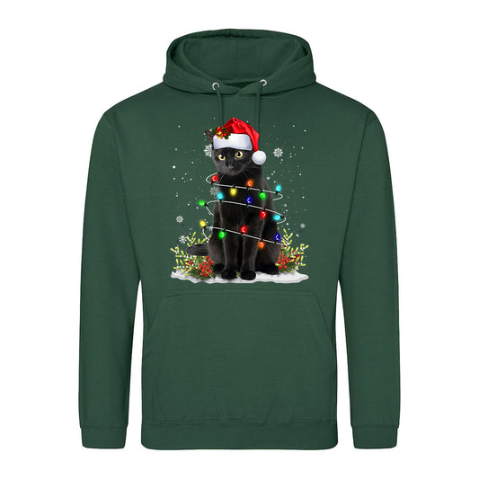 Festive Cat Lights Christmas  Hoodie