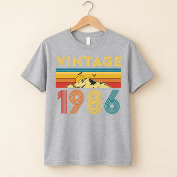 Vintage 1986 T-Shirt – Retro Mountain Birthday Gift, Born in 1986