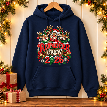 Reindeer Crew 2026 Christmas Hoodie – Festive Family Design