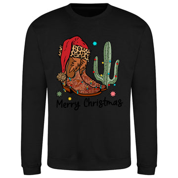 Festive Cowboy Boot  Sweatshirt