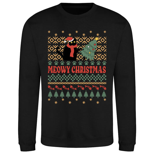 Meowy Christmas Cat  Sweatshirt