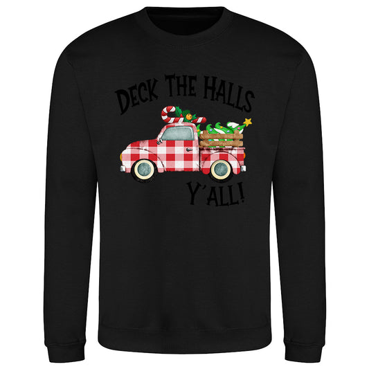 Plaid Christmas Truck  Sweatshirt
