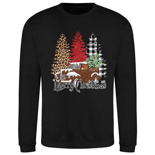 Leopard Truck Christmas  Sweatshirt
