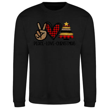 Peace Love Joy Plaid  Sweatshirt