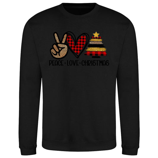 Peace Love Joy Plaid  Sweatshirt