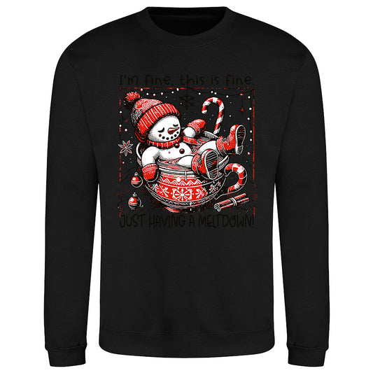 Melting Snowman  Fun Winter Wear Sweatshirt