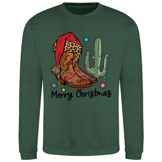 Festive Cowboy Boot  Sweatshirt