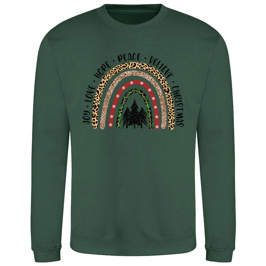 Festive Leopard Rainbow  Sweatshirt