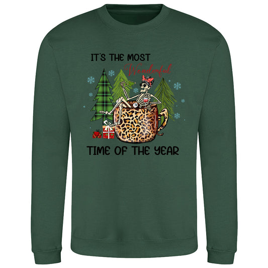 Festive Skeleton Holiday  Sweatshirt