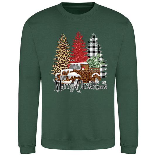 Leopard Truck Christmas  Sweatshirt