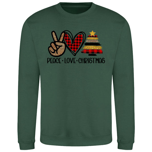 Peace Love Joy Plaid  Sweatshirt