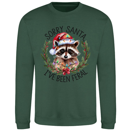 Feral Xmas Raccoon  Sweatshirt