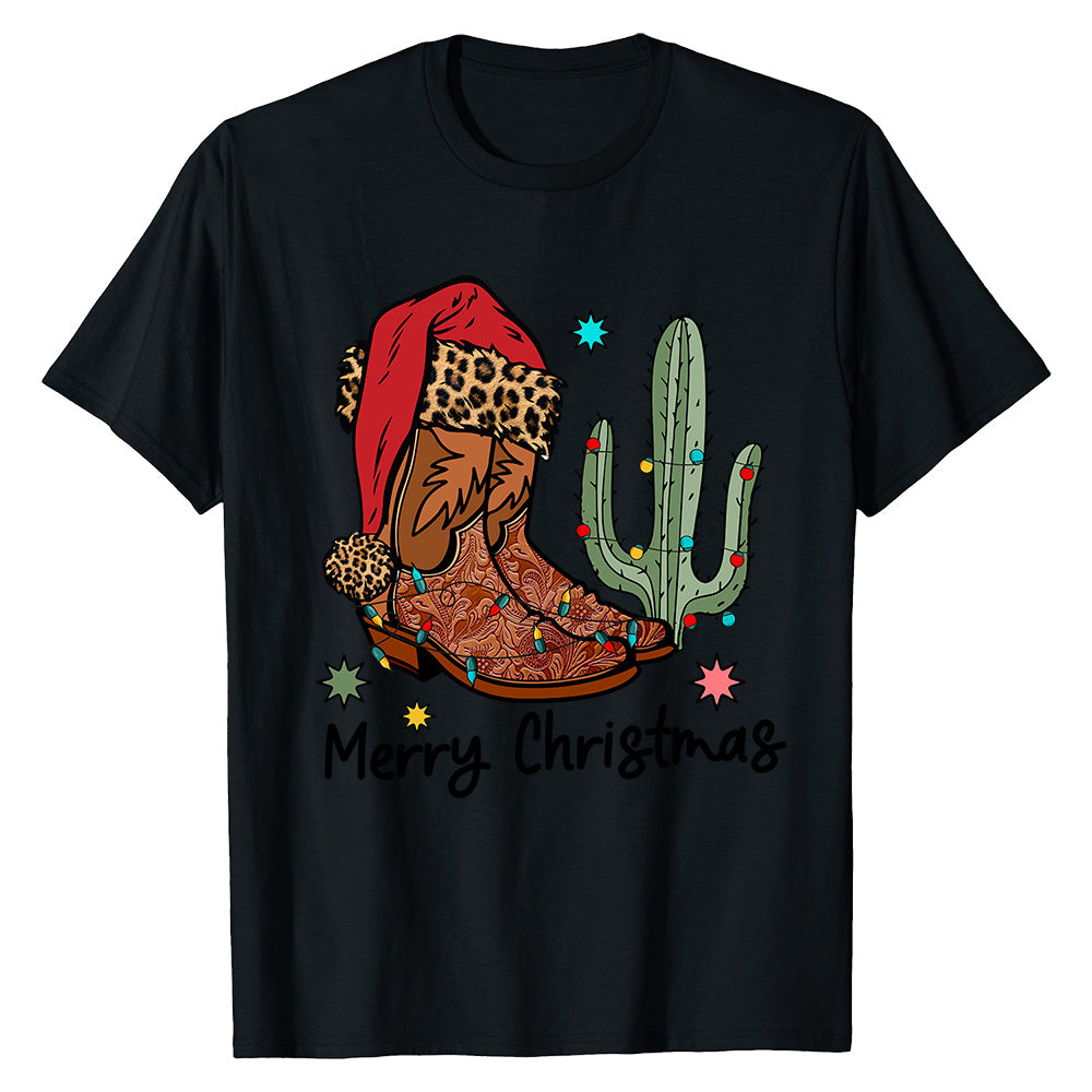 Festive Cowboy Boot  T-Shirt