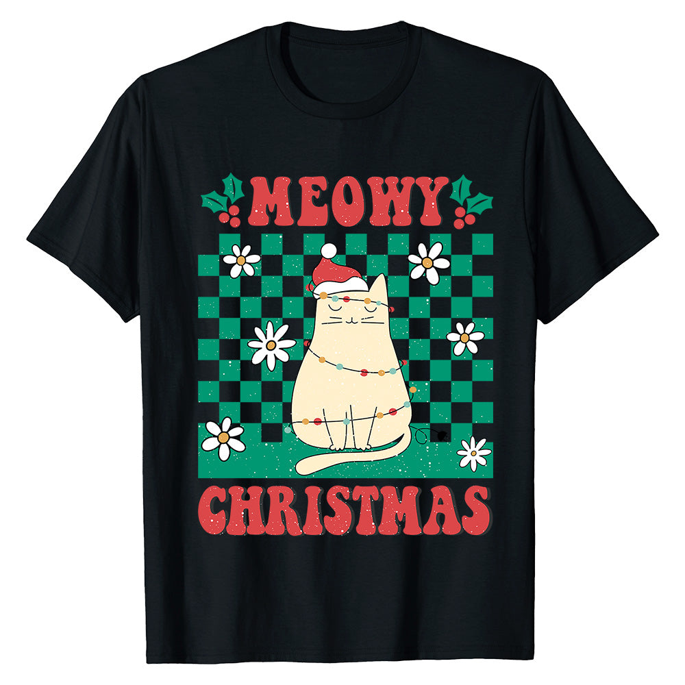 Meowy Christmas Cat  T-Shirt