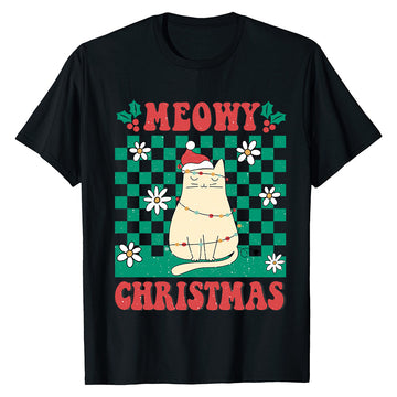 Meowy Christmas Cat  T-Shirt