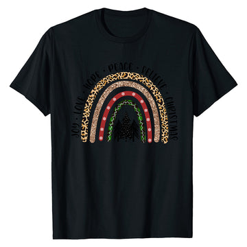 Festive Leopard Rainbow  T-Shirt