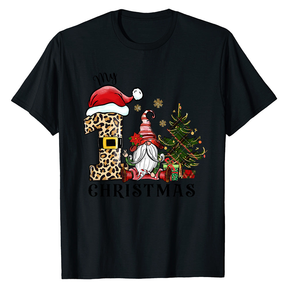 Xmas Gnome Leopard  T-Shirt
