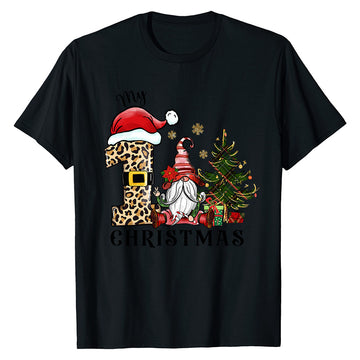 Xmas Gnome Leopard  T-Shirt