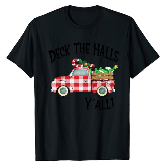 Plaid Christmas Truck  T-Shirt