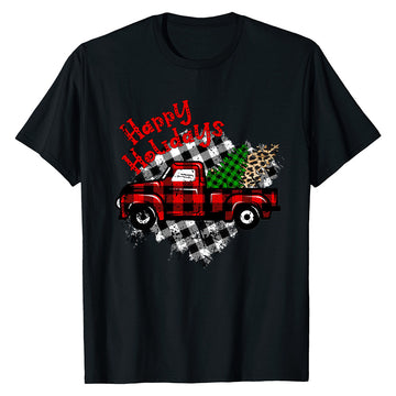 Plaid Holiday Truck  T-Shirt