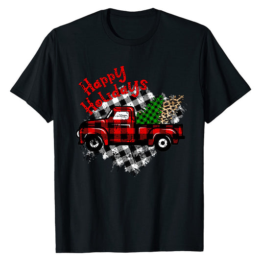 Plaid Holiday Truck  T-Shirt
