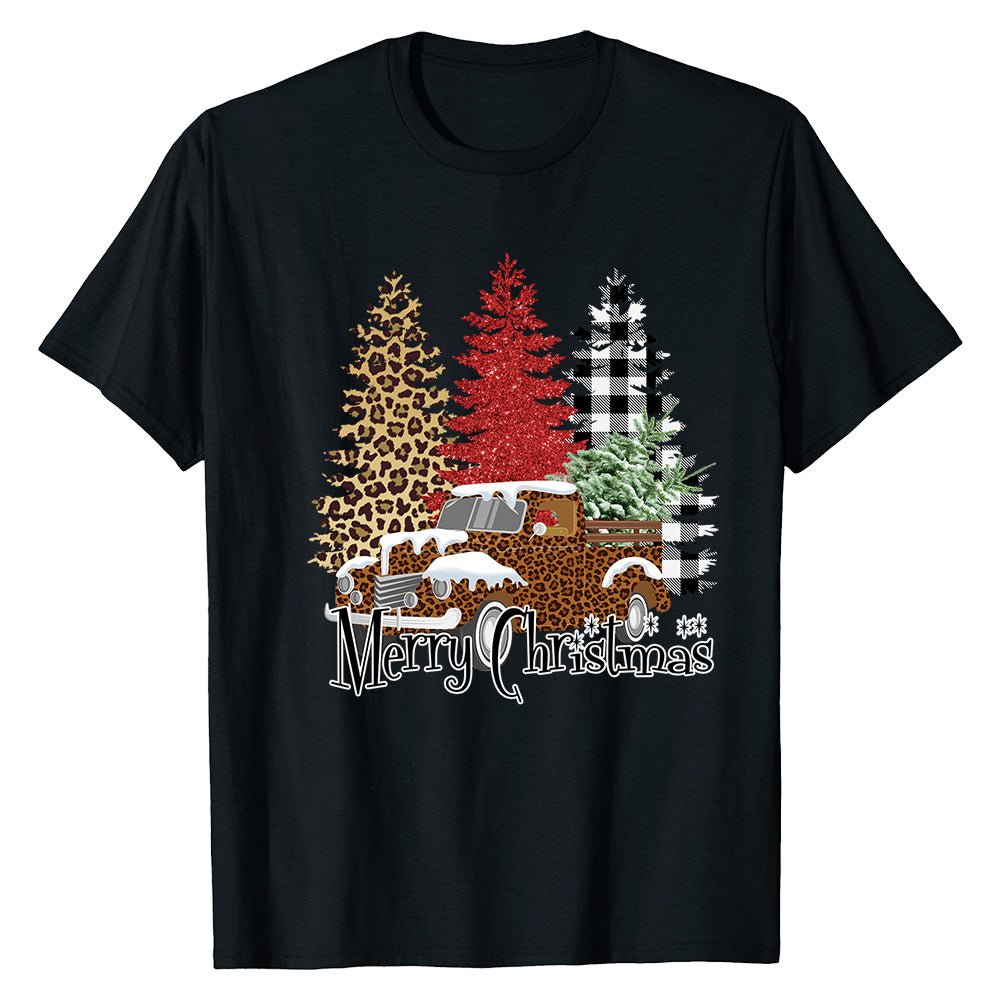 Leopard Truck Christmas  T-Shirt