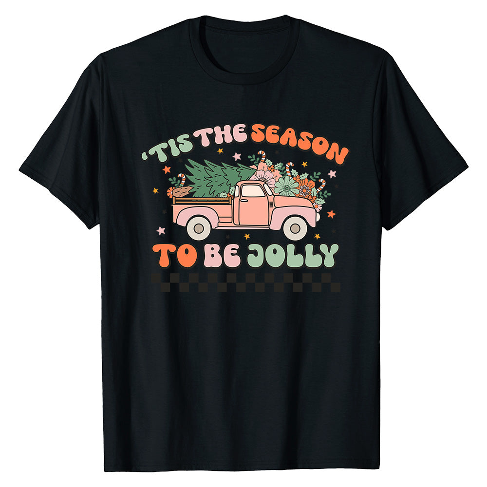 Jolly Truck Retro Holiday Shirt T-Shirt