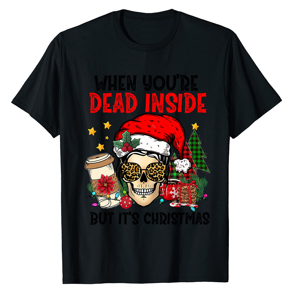 Festive Skull Christmas  T-Shirt