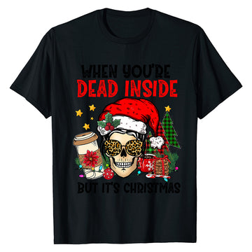 Festive Skull Christmas  T-Shirt