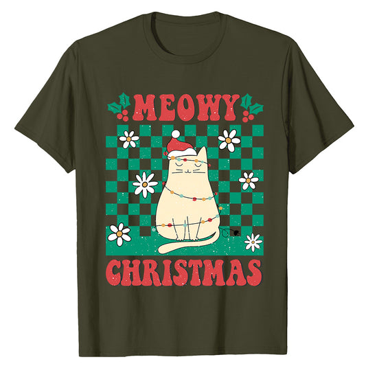 Meowy Christmas Cat  T-Shirt